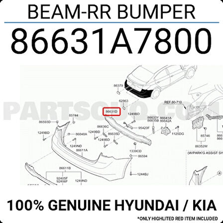 Hyundai i10 2011-2013 Arka Tampon Bağlantı Braketi Sağ Oem No (866190X200)