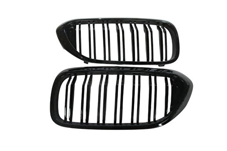 bmw 5 serı- 5 serisi- 2017-2020  ön panjur sağ/sol set (2 parça)parlak sıyah (çıft çıtalı) (m5) Oem No (A2303192)