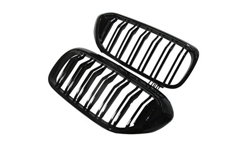 bmw 5 serı- 5 serisi- 2017-2020  ön panjur sağ/sol set (2 parça)parlak sıyah (çıft çıtalı) (m5) Oem No (A2303192)