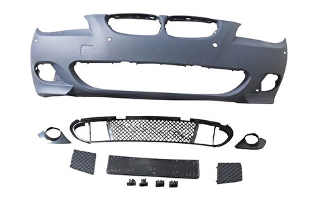 bmw 5 serı- 5 serisi- 2004-2007  ön tampon (ızgaralı//plaka plast.)sen.delıklı 24mm/f.yık.lı) (m-tech) astarl Oem No (A51117897208S1)