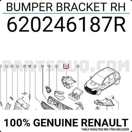 Dacia Sandero 2008 Ön Tampon Alt Koruyucu Sağ Oem No (620246187R)