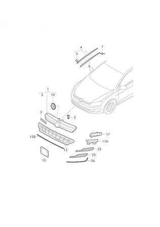 Golf Vıı 2012- Tampon Izagrası Nikelajlı Oem No (5Gg 853 671 A)