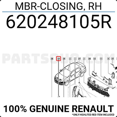 Clio Symbol - Logan - Sandero Ön Tampon Alt Koruyucu Sağ 2012- Oem No (620248105R)