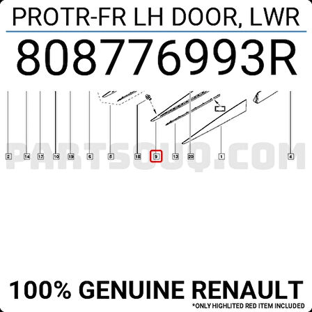 Clio Ön Kapı Bandı Çıta Delikli Sol Hatchback 2012- Oem No (808776993R)