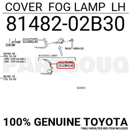 Corolla 2019- Ön Tampon Sis Kapağı Sissiz Sol Oem No (81482-02B30(Sa))