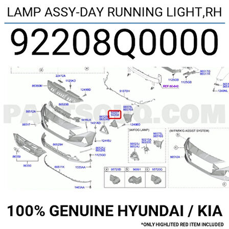 İ20 Gündüz Farı Sisli Sağ 2020- Oem No (92208Q0000)