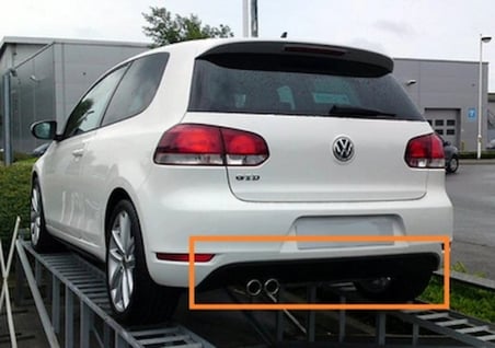 Volkswagen Golf Vı Arka Tampon Karlık Çift Egzost Delikli 2008- (Oem No:  5K6807521M9B9)