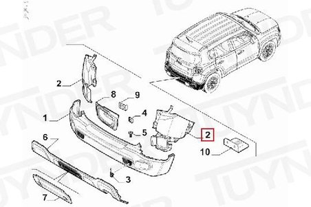 Jeep Renegade Arka Tampon Astarlı Sağ 2013- (Oem No:  735684333)