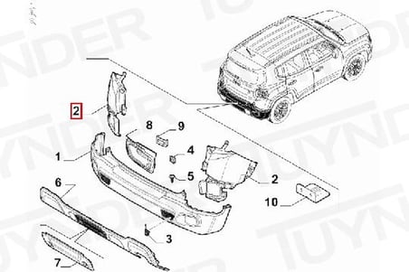 Jeep Renegade Arka Tampon Astarlı Sol 2013- (Oem No:  735684334)