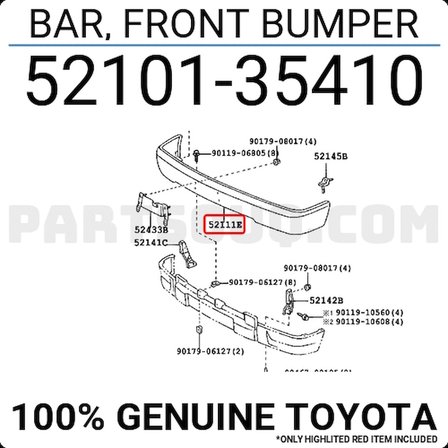 Toyota Hilux Ln145 Ön Tampon Nikelaj 1998-2000 (Oem No:  5210135410)