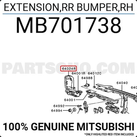 Mitsubishi L300 Arka Tampon Köşesı  Sağ 1988-1997 (Oem No:  Mb701738)