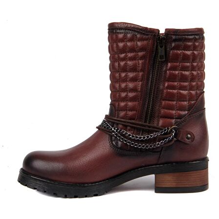 Saillakers - Bordo Renk Kadın Deri Bot