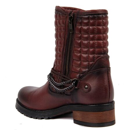 Saillakers - Bordo Renk Kadın Deri Bot