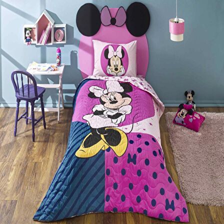 Taç Disney Minnie Mouse Sun Pamuk Bebek Nevresim Takımı