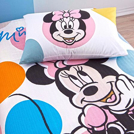 Taç Disney Minnie Mouse Sweet Pamuk Tek Kişilik Pike Takımı