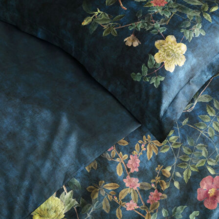 Linens Elvis Pamuk Saten Nevresim Takımı Çift Kişilik Mavi