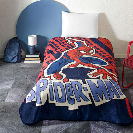 Lisanslı Spiderman Block Tek Kişilik Battaniye
