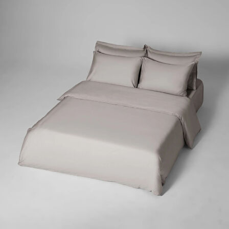 Linens Mix&Match Pamuk Saten Süperking Size Nevresim Kılıfı Taş