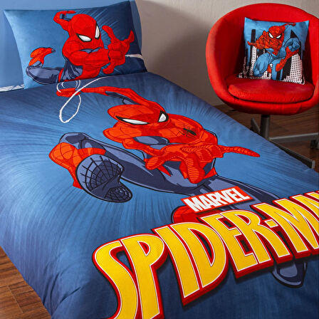 Taç Lisanslı Spiderman Classical Tek Kişilik Pamuk Nevresim Takımı