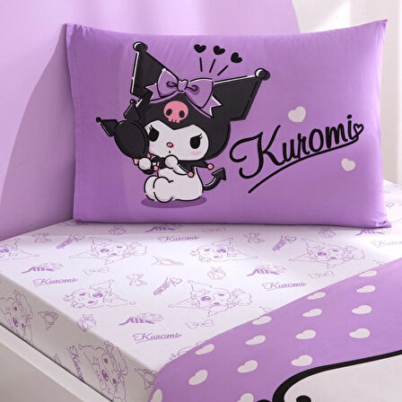 Taç Lisanslı Kuromi Tek Kişilik Pamuk Nevresim Takımı