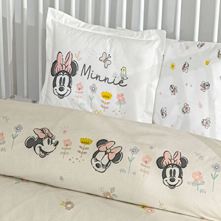 Taç Lisanslı Disney Minnie Mouse Dream Baby Pamuk Bebek Nevresim Takımı