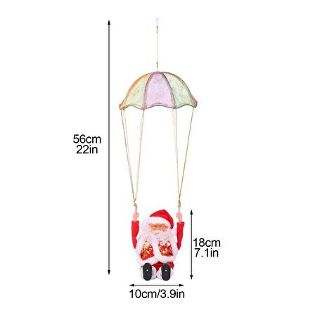 40cm Paraşütte Takla Atan Noel Baba Hareketli Pilli