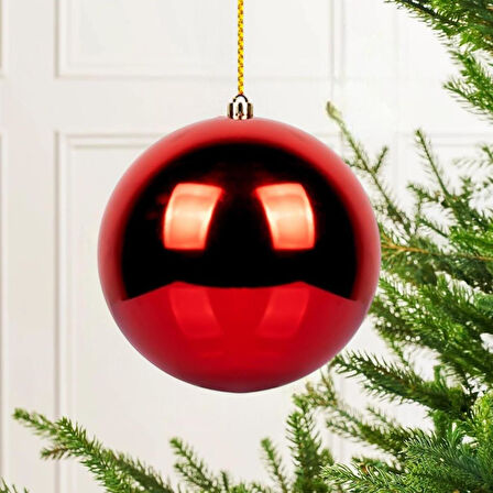 1 Adet 20cm Yılbaşı Topu Kırmızı Renk