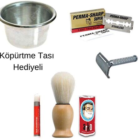 Köpük Tası Hediyeli 6 Parça Sakal Tıraş Seti