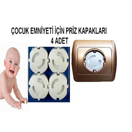 Çocuk Koruma Priz Kapağı 4 Adet Priz Emniyet Kapağı