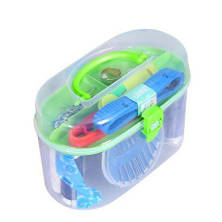 İp İğne Makaslı Mezuralı Mini Dikiş Seti Çantalı Dikiş Seti