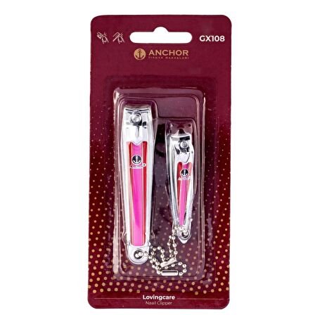 Anchor Çift Renkli Katelalı Tırnak Makası Seti 2 Li Pembe (GX108) GKH