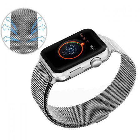 Ally Apple Watch 7-8 45mm 6-5-4 44mm Kayış Kordon Metal Milano Loop 3-2-1 42mm