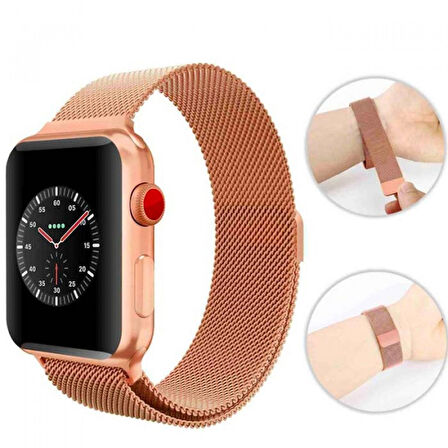 Ally Apple Watch 7-8 45mm 6-5-4 44mm Kayış Kordon Metal Milano Loop 3-2-1 42mm