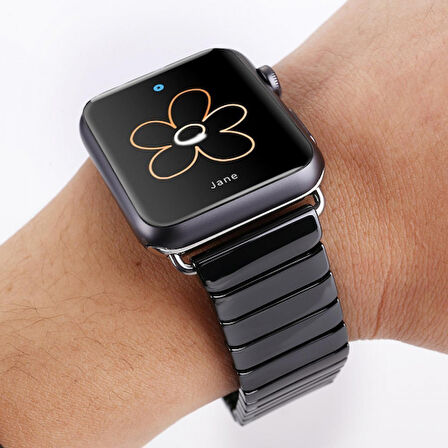 Ally Apple Watch 7-8 41mm 6-5-4 40mm Kayış Kordon Seramik Metal 3-2-1 38mm