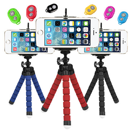 Mini Tripod Selfie Masa Üstü Stand + Bluetooth Kumanda