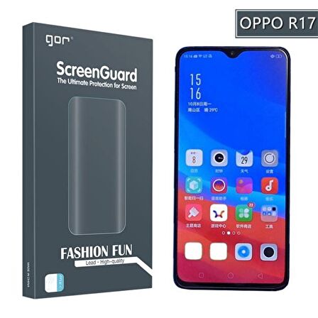 Gor Oppo R17,R17 Pro 3d Kavisli Darbe Emici Full Ekran Koruyucu 2 Adet Set