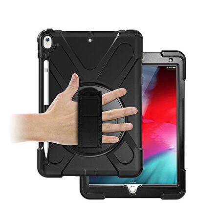 Ally İpad Pro 10.5 Air10.5 2019 Kalem Yerli Standlı Zırh Kılıf SİYAH
