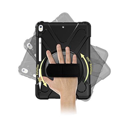 Ally İpad Pro 10.5 Air10.5 2019 Kalem Yerli Standlı Zırh Kılıf SİYAH