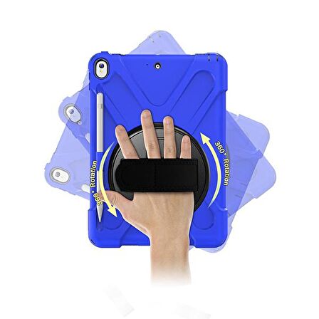 Ally İpad Pro 10.5 Air10.5 2019 Kalem Yerli Standlı Zırh Kılıf MAVİ