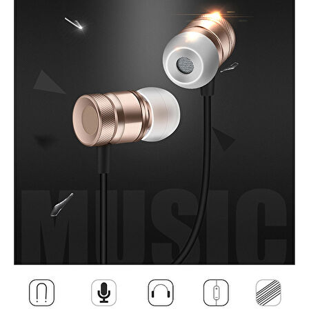 Magic Saound 3.5mm Jack Metal Piston Mikrofonlu Kulaklık