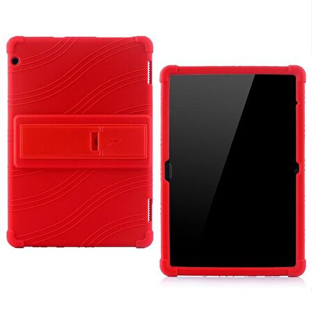 Ally Huawei Mediapad T5,10 Standlı Silikon Kılıf KIRMIZI