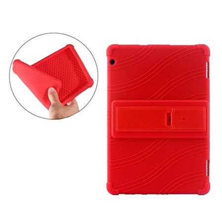 Ally Huawei Mediapad T5,10 Standlı Silikon Kılıf KIRMIZI