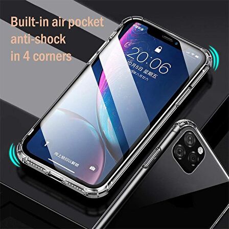 İPhone 11 Pro Max Anti-Drop Darbe Emici Silikon Kılıf ŞEFFAF
