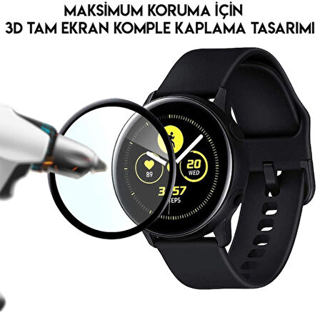 SM Galaxy Watch Active 2 40mm 3D kavisli PC+PMMA Ekran Koruyucu