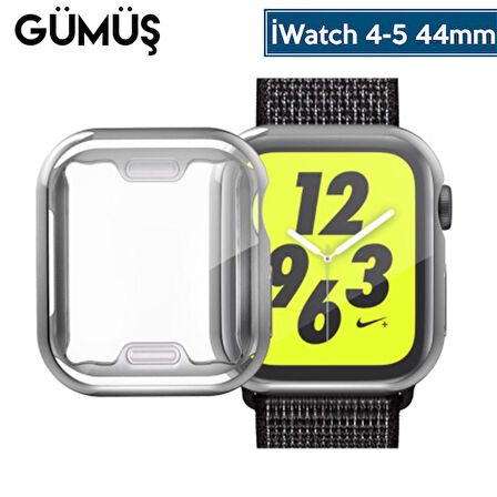 Apple İWatch 6-5-4 44mm 360 Koruma Ultra Slim Silikon Kılıf