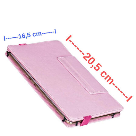 Universal 20.5 cm x 16.5 cm Ölçülerinde eye-Q Marka Pembe Tablet Kılıfı