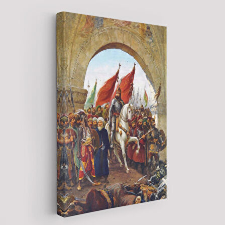 Fausto Zonaro Fatih Sultan Mehmet İstanbul'a Girerken Kanvas Tablo-5298