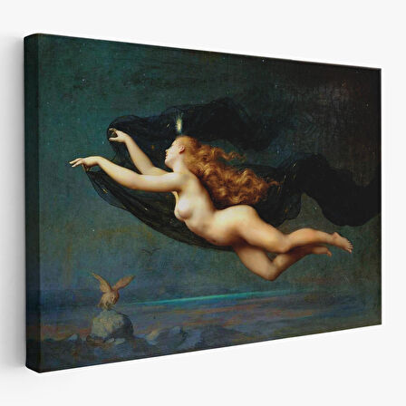 La Nuit by Auguste Raynaud Kanvas Duvar Sanatı Tablo, Klasik Sanat-5406