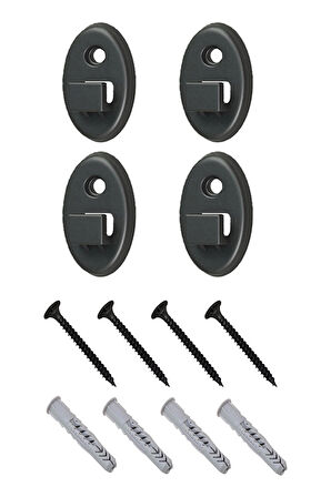 4 Adet Metal Raflar İçin Vidalama Aparatı + Vida + Dübel Seti