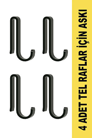 4 Adet Plastik Askı Metal Banyo Mutfak Rafları Için